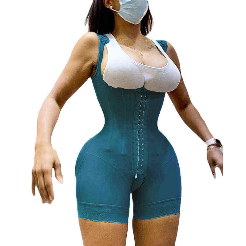 Breasted Lace Butt Lifter High Waist Trainer Body Shapewear Women Fajas Slimming Underwear with Tummy Control Panties 211112