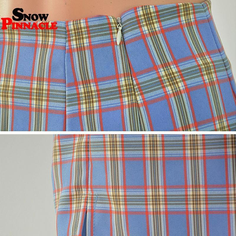 Summer Womens mini Skirt Plaid Slim High Waist Zipper Package Hip Fashion OL Ladies Mini Pencil skirt S-XL 210524