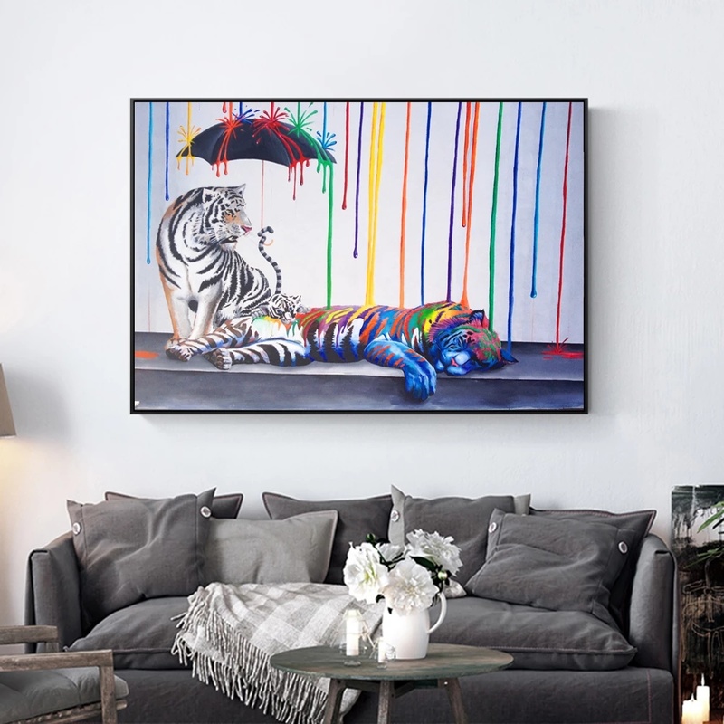 Tiger Graffiti Art Prints Modern Abstract Street Canvas Art Paintings On The Wall Posters And Prints Pop Art Pictures Home Decor