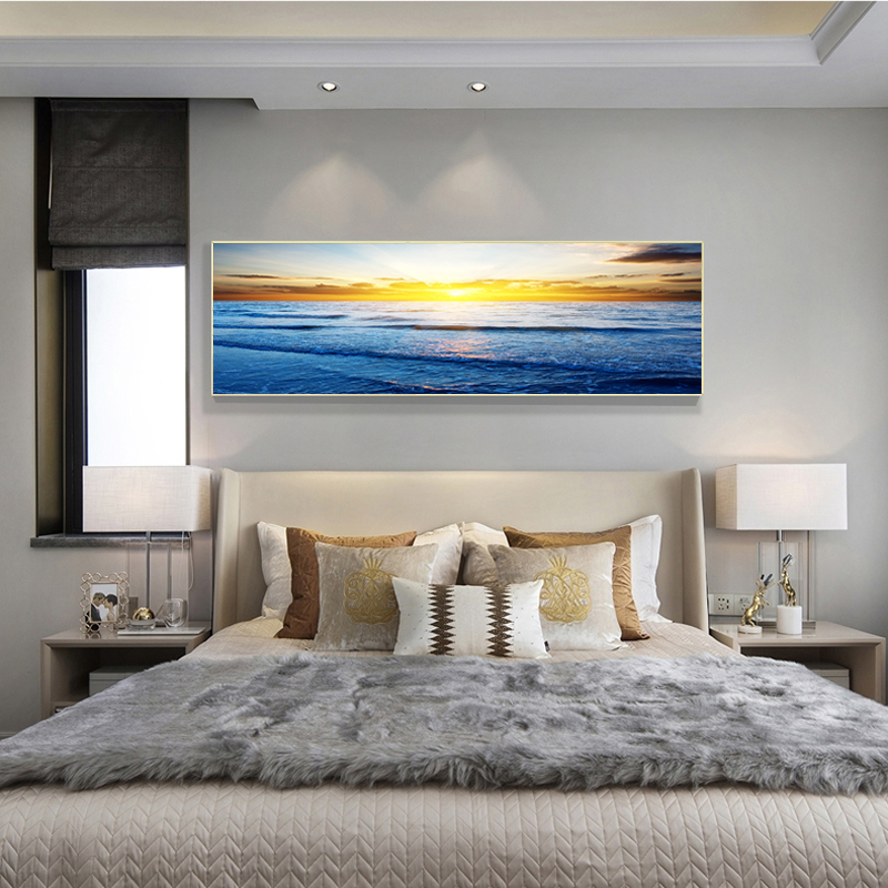 Sunset Seascape Beach Landscape Posters Natural Scenery Canvas Painting Wall Art Picture For Bedroom Decoration cuadros