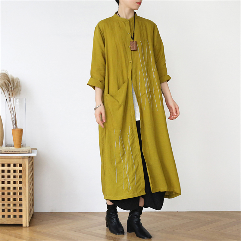 Johnature Women Embroidery Cotton Linen Shirt Dresses Vintage Loose Spring Stand Long Sleeve Button Women Casual Dress 210521, Black
Johnature Women Embroidery Cotton Linen Shirt Dresses Vintage Loose Spring Stand Long Sleeve Button Women Casual Dress 210521, Black