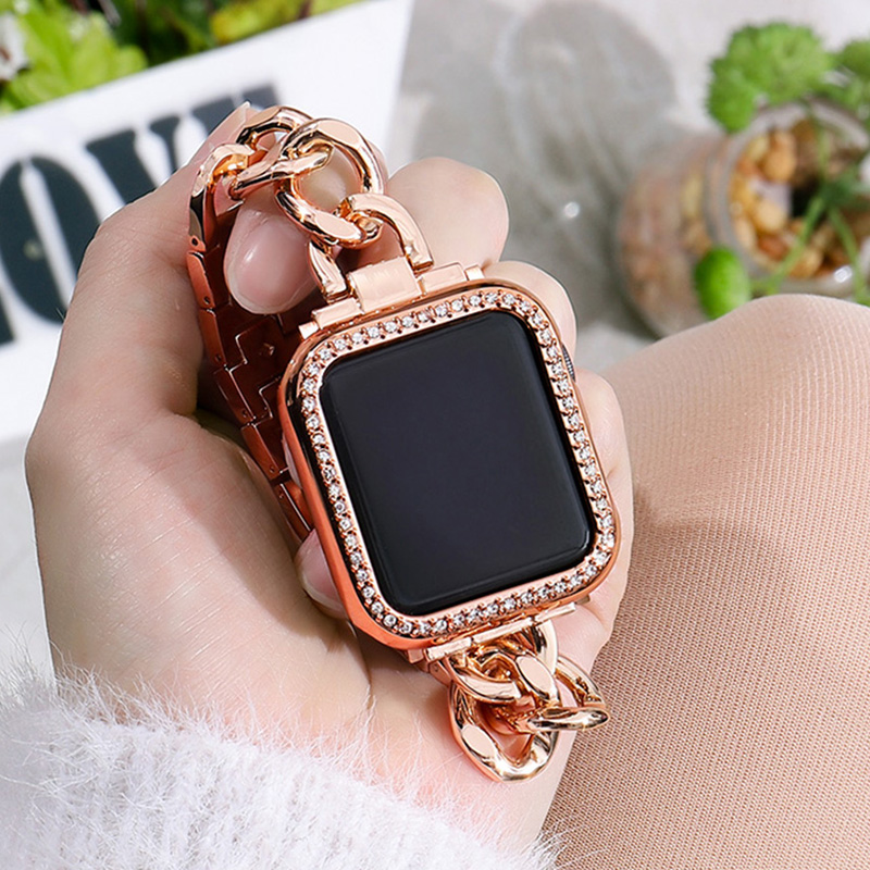 Luxury Bling Crystal Diamond Full Cover Protective Cases Jelly Candy Color Hard PC Bumper For Apple Watch iWatch S10 8 7 6 5 Ultra 38 40 41 42 44 45mm