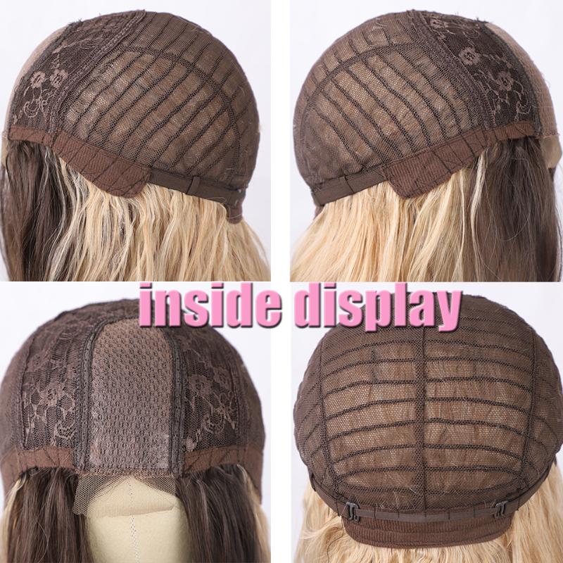 Synthetic Wigs Long Wavy For Black Women Natural Part Division Pink/Red Glueless Cosplay Heat Resistant Daily Wig