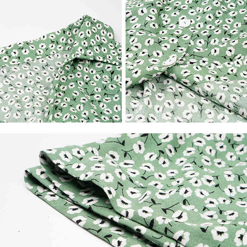 Bandage Dress Women Casual Short Sleeve Button Print Dress For Woman Holiday Style Elegant Cotton Summer Midi Dresses 210521