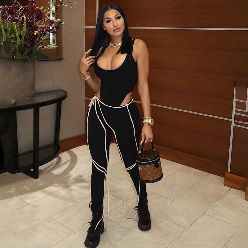 Csual Solid Color Skinny Pants Ribbon Criss Cross Women High Waist Pencil Trousers Fashion Spring Clothing 210604, Balck line
Csual Solid Color Skinny Pants Ribbon Criss Cross Women High Waist Pencil Trousers Fashion Spring Clothing 210604, Balck line