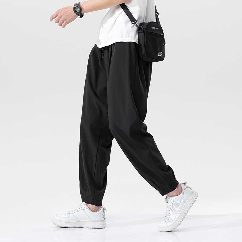 Summer Korean Fashion Loose Harem Joggers Casual Men's Lightweight Comfortable Cool Casual Ankle-Length Pants 4XL 5XL 210528