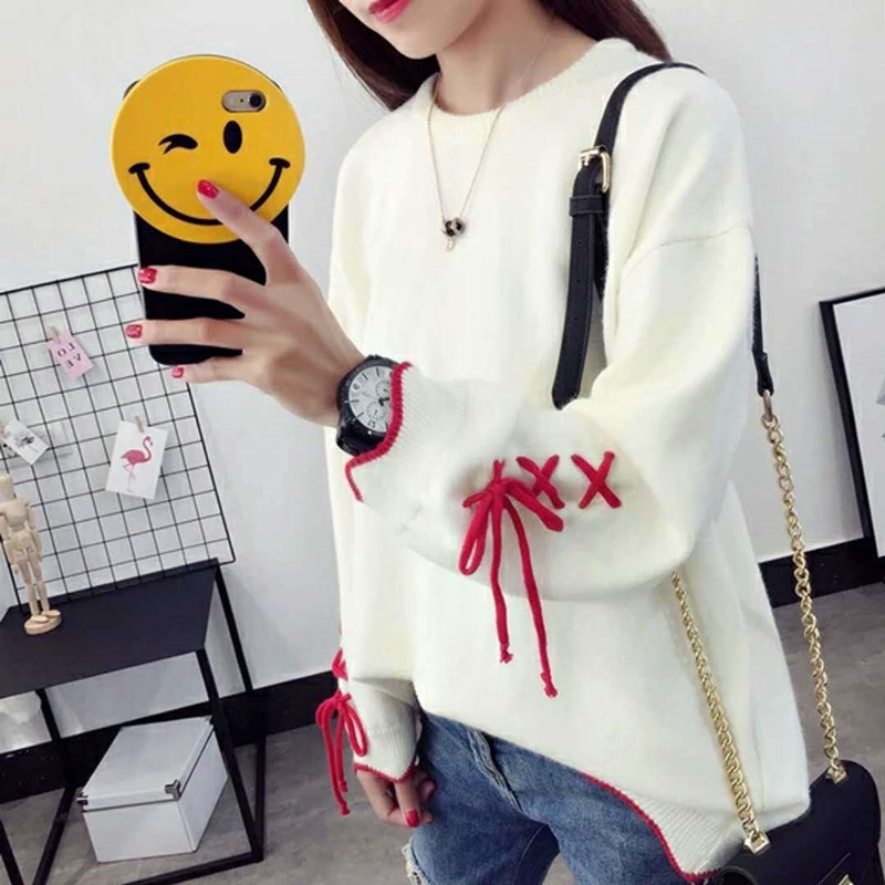 Small Fresh Women Loose Korean Version Of The Short Paragraph Autumn And Winter Wild Outside Wearing Sweater 210427