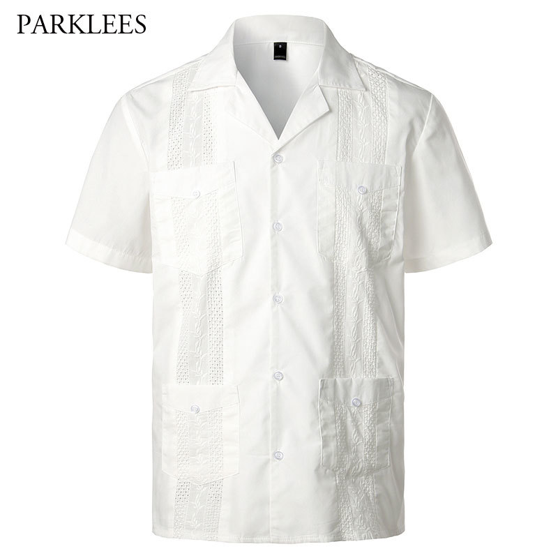 Embroidery Floral Patchwork Shirts for Men Casual Multi-Pocket Mens Short Sleeve Shirt Cuban Camp Guayabera Ethnic Men Clothing 210325, White;black
Embroidery Floral Patchwork Shirts for Men Casual Multi-Pocket Mens Short Sleeve Shirt Cuban Camp Guayabera Ethnic Men Clothing 210325, White;black