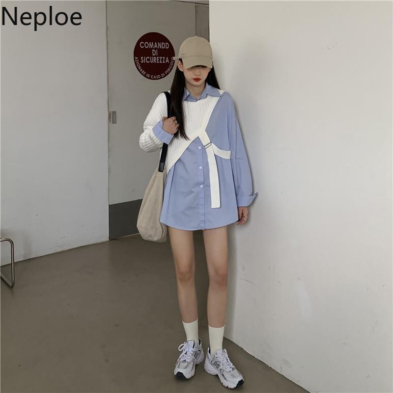 Neploe Fall Clothes Woman Two Piece Outfits for Women Sweater Shawl Tops Streetwear Korean Chic Suit Female Roupas 2 Piece Set 210422