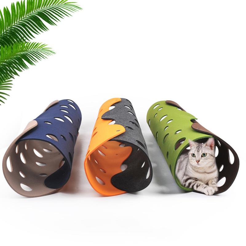 

Cat Toys Tunnel Felt Multiple Tracking Holes DIY Combination Play Tunnels Indoor Outdoor Training Interactive Fun Toy For Cats