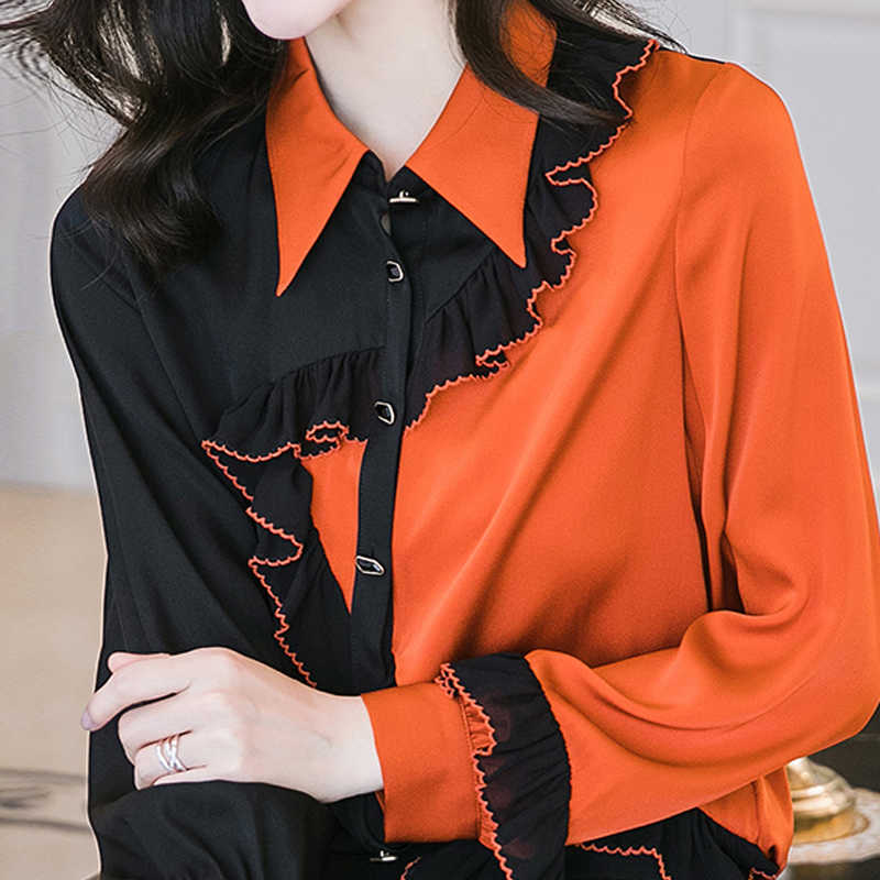 Long Sleeve Ruffles Chiffon Blouse Shirt Blouse Women Blusas Mujer De Moda Tunr Down Collar Casual Office Blouse Tops E161 210602, As picture
Long Sleeve Ruffles Chiffon Blouse Shirt Blouse Women Blusas Mujer De Moda Tunr Down Collar Casual Office Blouse Tops E161 210602, As picture
