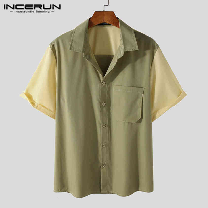 Summer Short Mouw Revers Pocket Blouse Incerun Leisure Patchwork Men's Shirts Man Casual Button Losse Camisa Streetwear 5XL, Green
Summer Short Mouw Revers Pocket Blouse Incerun Leisure Patchwork Men's Shirts Man Casual Button Losse Camisa Streetwear 5XL, Green