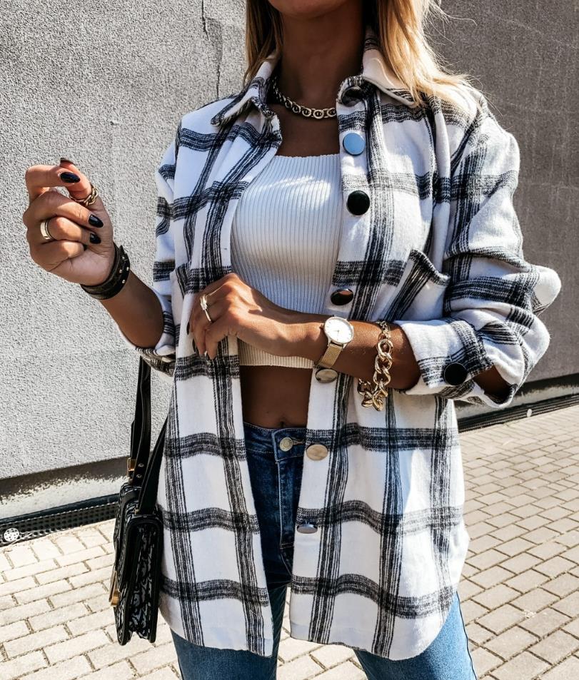 2021 Autumn Vintage Plaid Shirts Women Coats Buttons Pockets Female Jackets Coat Streetwear Ladies Spring Loose Coats Oversized, Black;brown
2021 Autumn Vintage Plaid Shirts Women Coats Buttons Pockets Female Jackets Coat Streetwear Ladies Spring Loose Coats Oversized, Black;brown