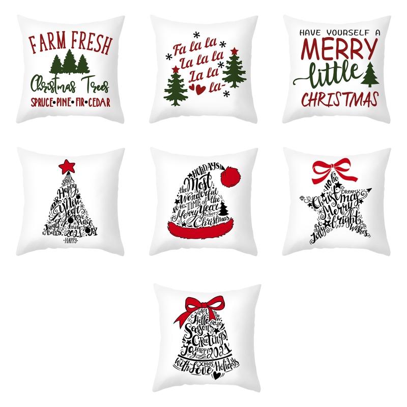 Pillow Case 7Pcs Polyester Velvet Christmas Throw Farm Fresh Letters Xmas Tree Printed Farmhouse Holiday Party Decorative Cushio
Pillow Case 7Pcs Polyester Velvet Christmas Throw Farm Fresh Letters Xmas Tree Printed Farmhouse Holiday Party Decorative Cushio