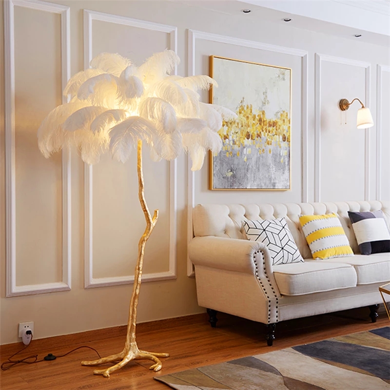 Light luxury copper ostrich feather floor lamp personality net red princess villa living room bedroom warm romantic table
Light luxury copper ostrich feather floor lamp personality net red princess villa living room bedroom warm romantic table