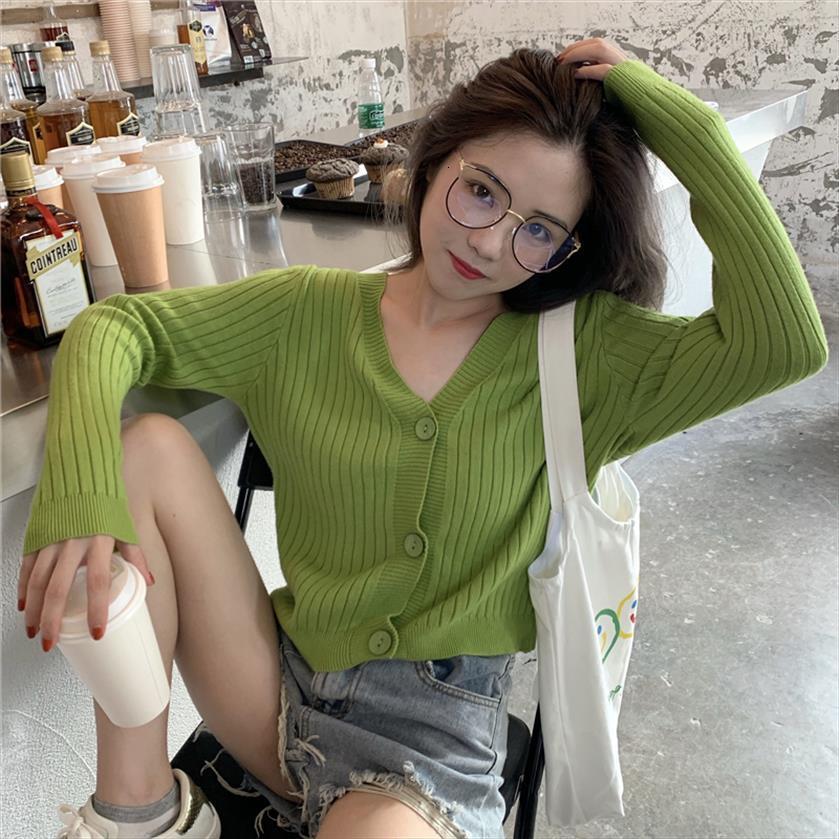 short cardigan women v neck sweater knitted coat long sleeve single breasted with three buttons casual cardigans, White;black
short cardigan women v neck sweater knitted coat long sleeve single breasted with three buttons casual cardigans, White;black