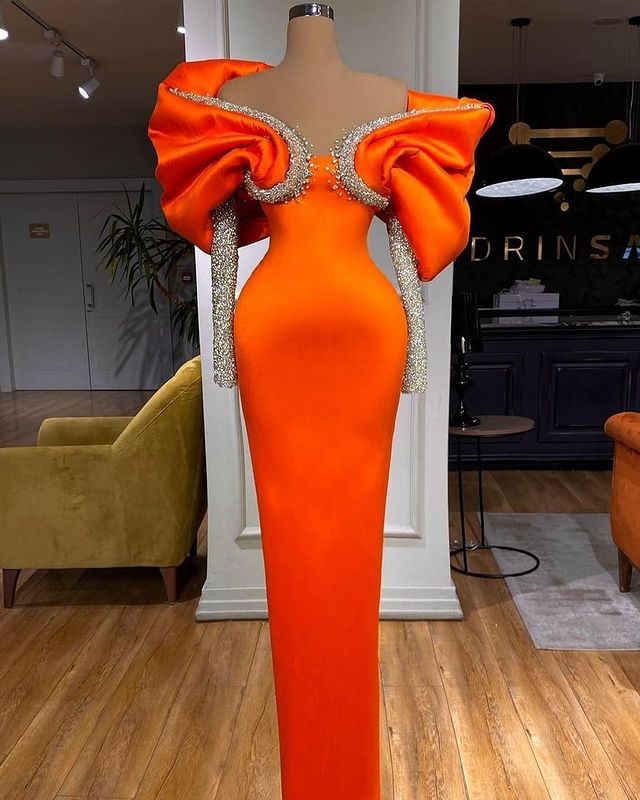 Plus Size Arabic Aso Ebi Stylish Crystals Sexy Prom Dresses Long Sleeves Satin Evening Formal Party Second Reception Gowns Dress ZJ211