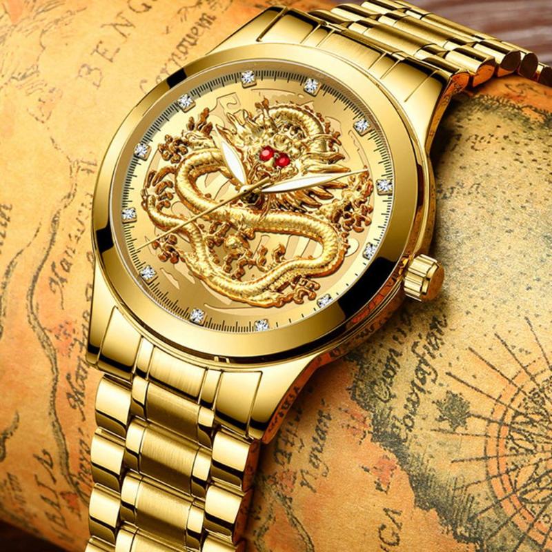 Wristwatches Fashion Men Watch Golden Mens Watches Top Waterproof Full Steel Quartz Dragon Clock Male 2021 Relogio Masculino, Silver white
Wristwatches Fashion Men Watch Golden Mens Watches Top Waterproof Full Steel Quartz Dragon Clock Male 2021 Relogio Masculino, Silver white