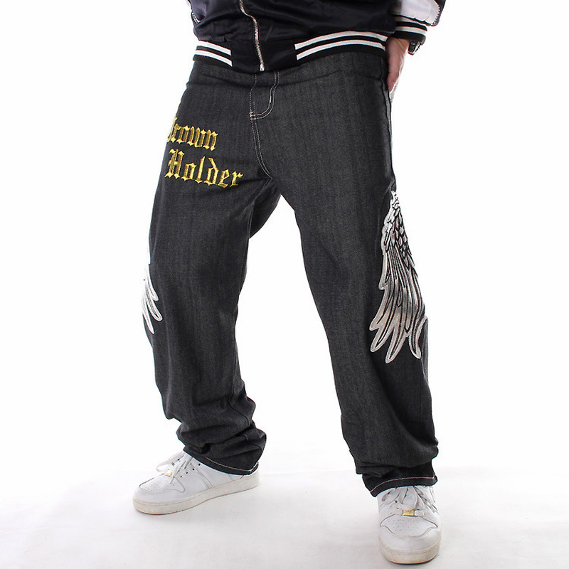 European and American Trendy Men Loose Straight Skateboard Trousers Embroidery Flower Wings Hip-hop Hip-hop Jeans Black Plus Size, Blue
European and American Trendy Men Loose Straight Skateboard Trousers Embroidery Flower Wings Hip-hop Hip-hop Jeans Black Plus Size, Blue