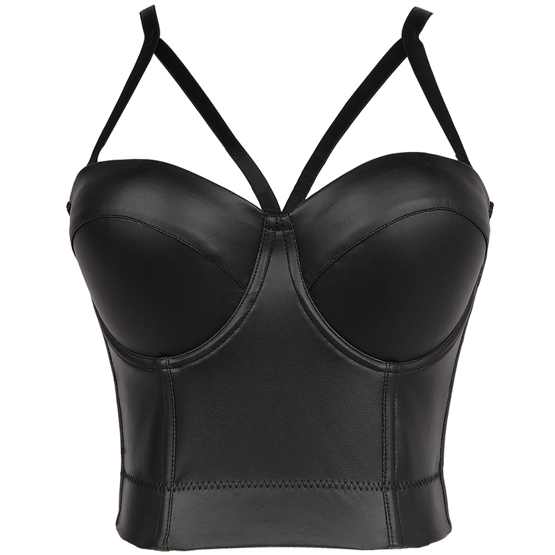 HANWILDER crop top PU leather bra bustier vest suspenders bodice belly dance corset short Camisoles waistcoat midriff show small night dress Lingerie, Black
HANWILDER crop top PU leather bra bustier vest suspenders bodice belly dance corset short Camisoles waistcoat midriff show small night dress Lingerie, Black