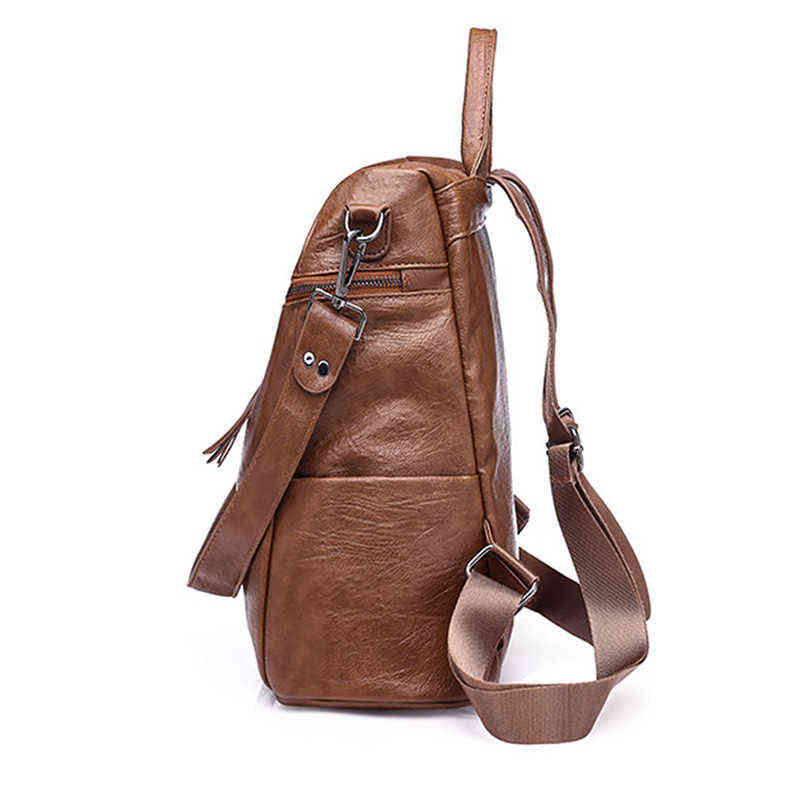 Backpack New Korean Version Backpack Women The Wild Fashion Travel Backack Woman Bag Leisure Travel Leather Backpacks Y1105