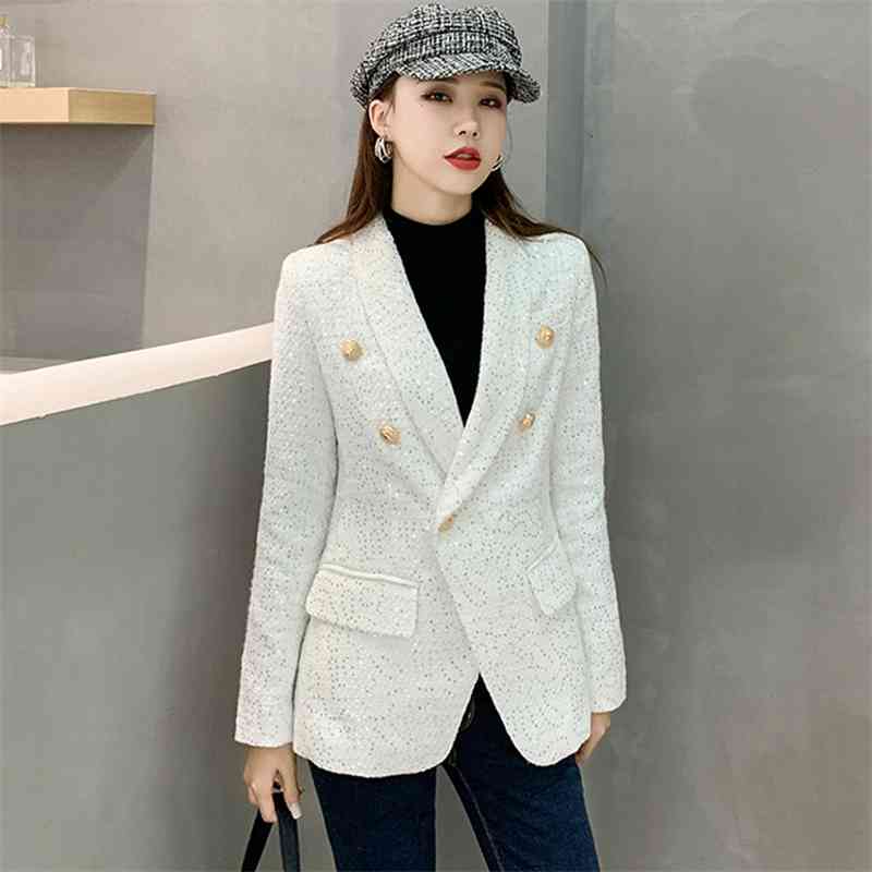 Vintage Sequins Women' Coats Notched collar Long Sleeve Tweed wool Jacket For Female Fashion Clothes Autumn 210520, Photo color
Vintage Sequins Women' Coats Notched collar Long Sleeve Tweed wool Jacket For Female Fashion Clothes Autumn 210520, Photo color