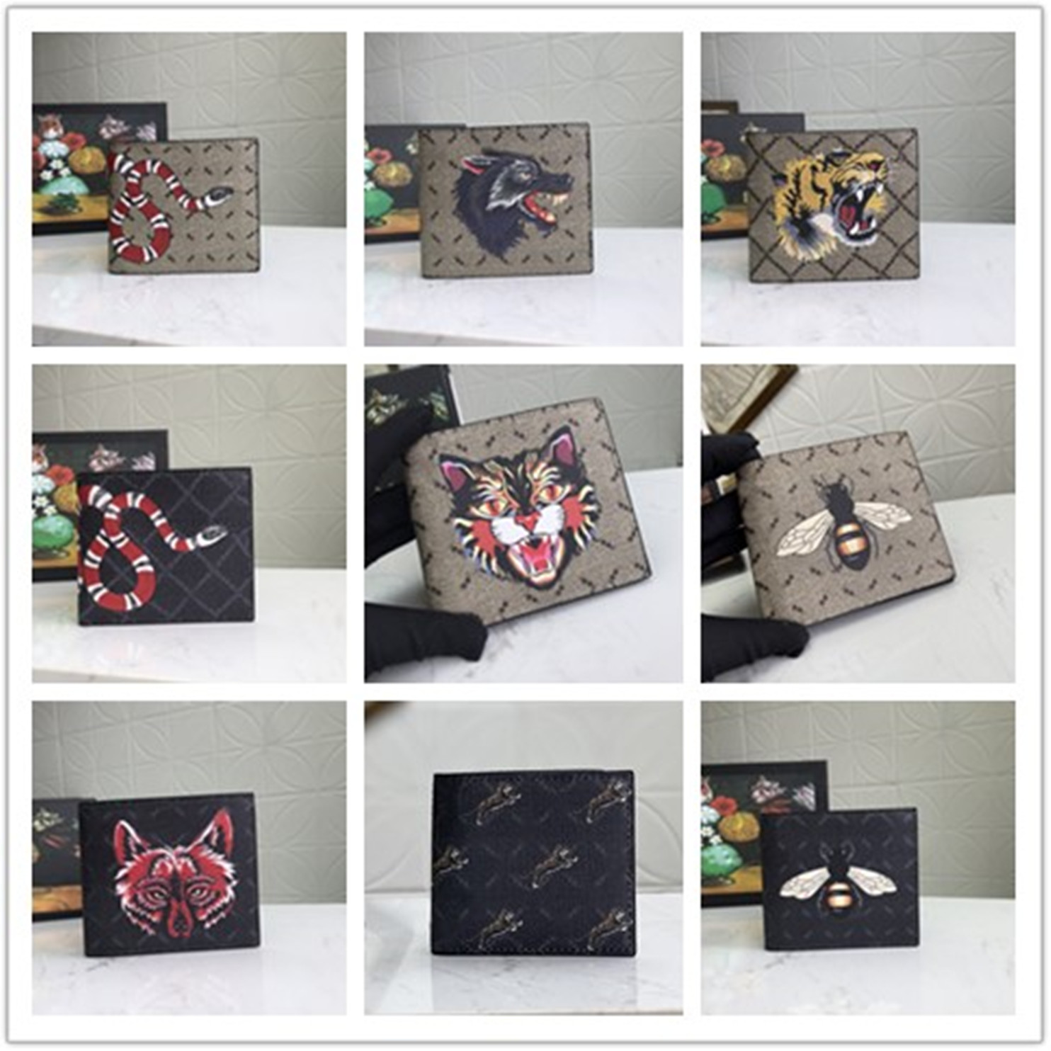 fashion designers wallets luxurys mens women leather purse snake tiger bee digram card holders with dust bag & original box marmont coin pur, Red;black
fashion designers wallets luxurys mens women leather purse snake tiger bee digram card holders with dust bag & original box marmont coin pur, Red;black