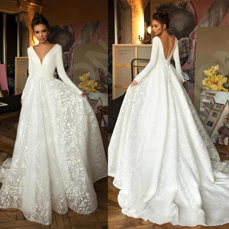 Berta Long Sleeves A Line Beach Bohemian Wedding Gowns Vintage V Neck Backless Plus Size Boho Bridal Gown, White
Berta Long Sleeves A Line Beach Bohemian Wedding Gowns Vintage V Neck Backless Plus Size Boho Bridal Gown, White