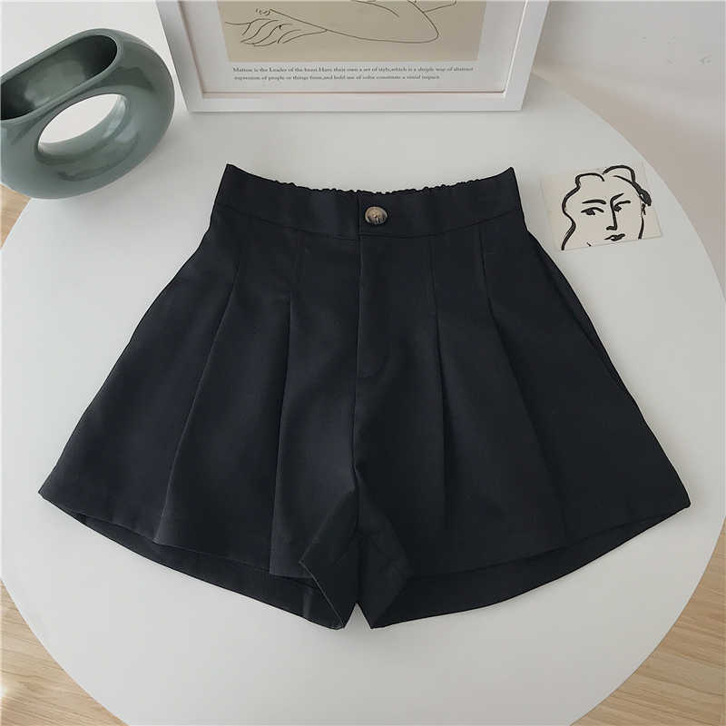 Spring Summer Autumn Women Fashion Casual Cute Sexy Shorts Outerwear Female OL Black White Khaki Brown 210714