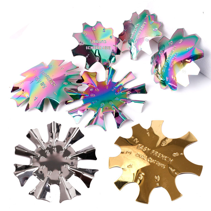 10pcs/lot Nail Art Templates Easy French Smile Cut V Line Tips Manicure Edge Trimmer Nails Cutter Gold Silver
10pcs/lot Nail Art Templates Easy French Smile Cut V Line Tips Manicure Edge Trimmer Nails Cutter Gold Silver