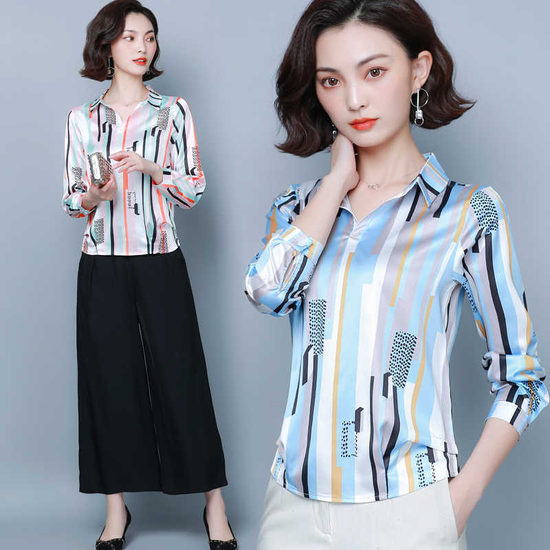 Korean Fashion Silk Women Shirts Satin Office Lady Blouses Plus Size 4XL s Tops and Blusas Femininas Elegante 210531