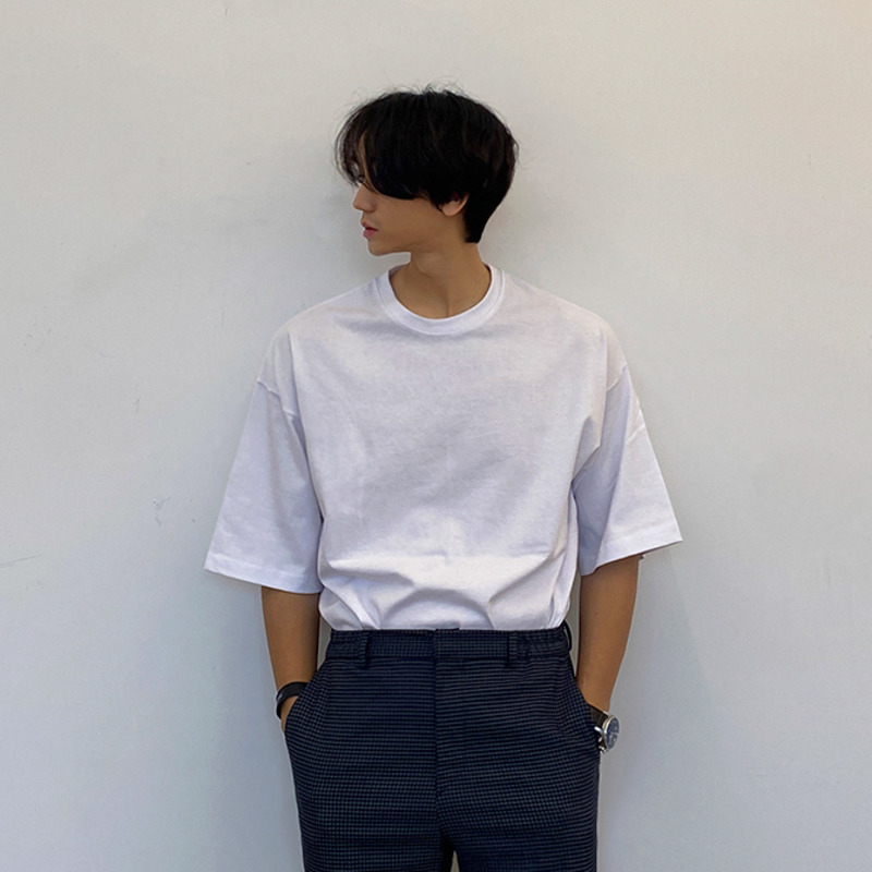 IEFB Meteor Print Short Sleeve T-shirt Men's Summer Korean Loose Black White Tee Tops Fashion Casual Print Men's Clothing 9Y7690 210524