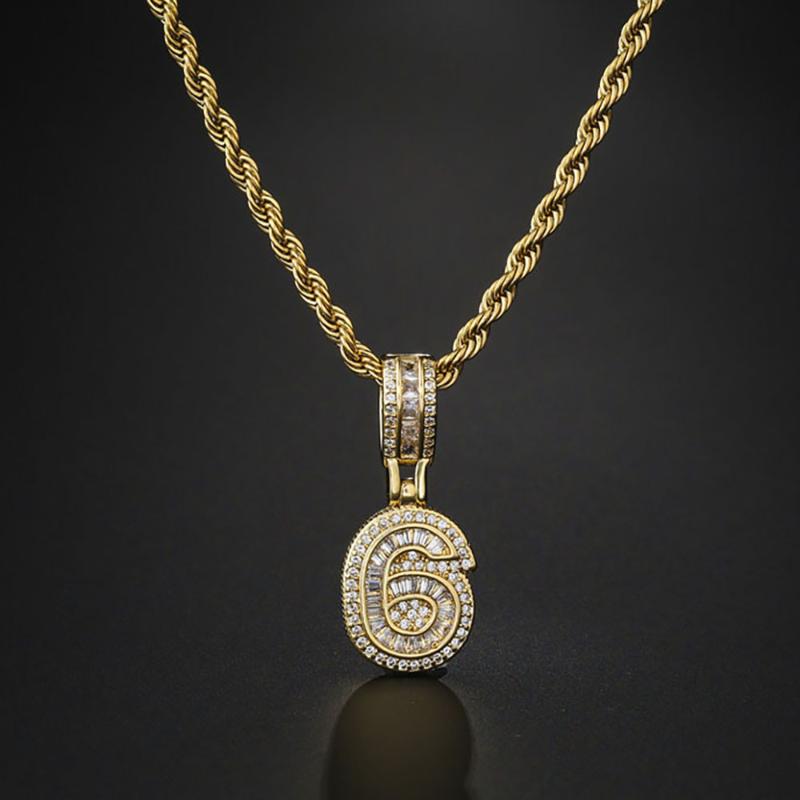 Pendant Necklaces Tiny Cute Number 0 1 2 3 4 5 6 7 8 9 CZ Birthday Lucky Charm Necklace Rolo Chain Adjustable