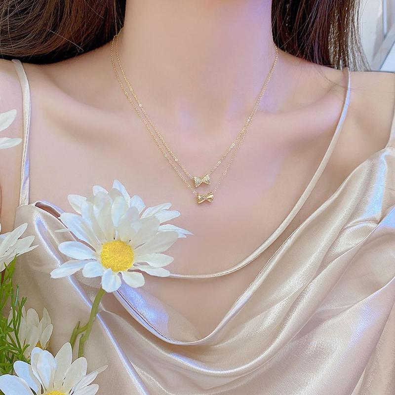 Chains Elegant Cute Creative Lovely Clavicle Chain Korean Style Jewelry Gift For Girls Exquisite Inlaid Necklace Bow, Silver
Chains Elegant Cute Creative Lovely Clavicle Chain Korean Style Jewelry Gift For Girls Exquisite Inlaid Necklace Bow, Silver