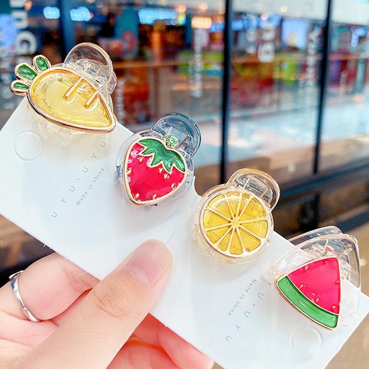 6 Styles Cute Girl Hair Bow Accessory Barrettes Fruit Decoration Accessories kids Jewelry Gift Clipper