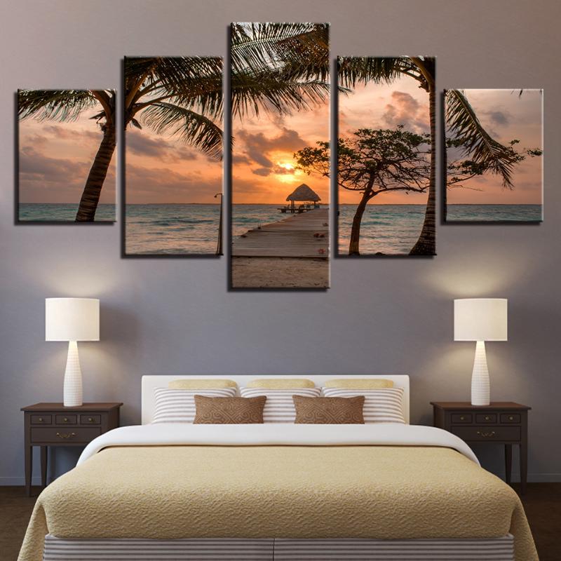Canvas Art Print Modular Wooden Bridge Painting Poster Wall 5 Panel Sunset Picture For Home Decoration Sea Kids Room Framework Paintings 
Canvas Art Print Modular Wooden Bridge Painting Poster Wall 5 Panel Sunset Picture For Home Decoration Sea Kids Room Framework Paintings