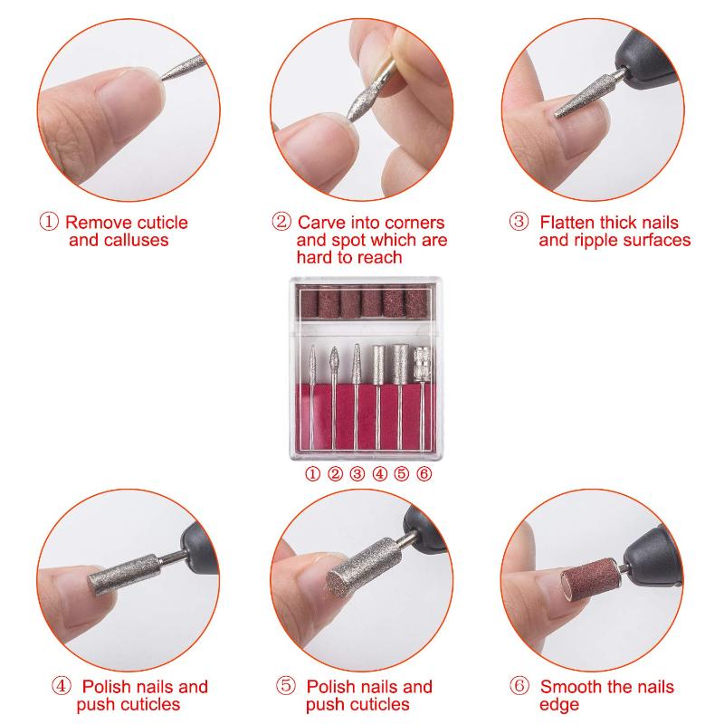 Nail Drill & Accessories Professional Ceramic Manicure Set Electric Milling Cutters Pedicure Kit File Portable Polishing Equipment