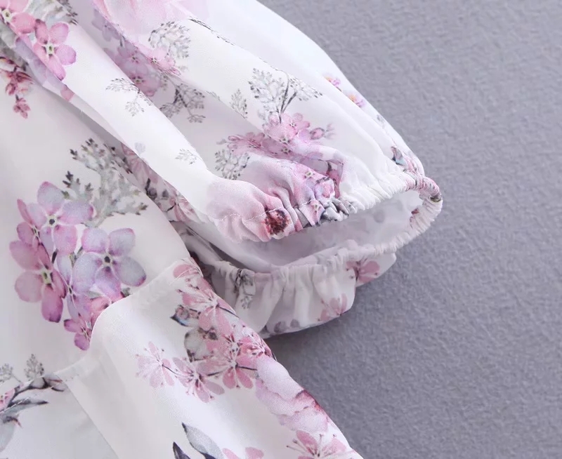 women Summer dress elegan vintage floral beach Sexy short sleeve chiffon party korean clothes mini vestidos 210521