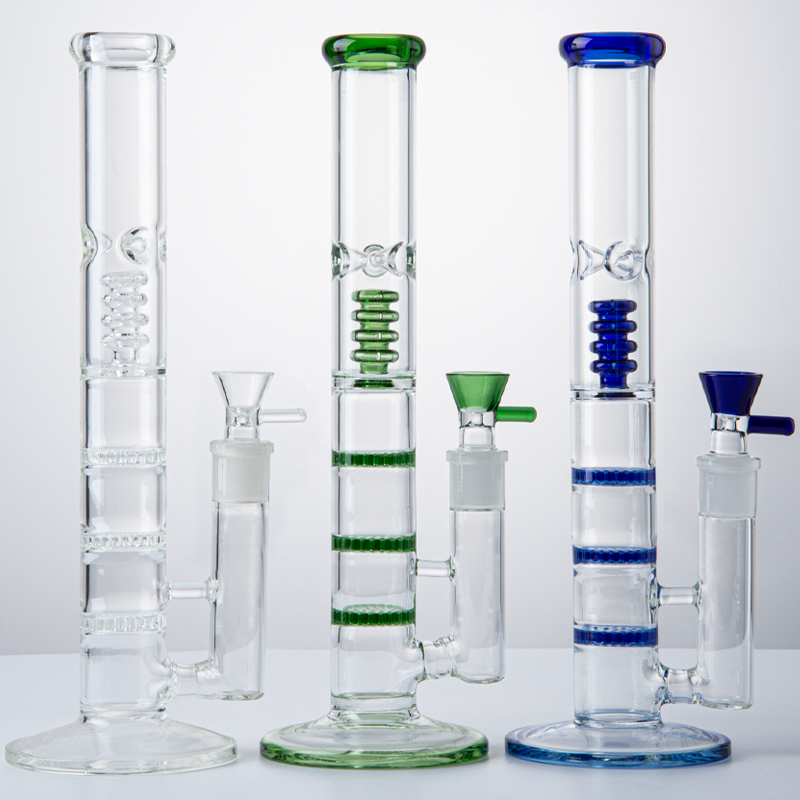 13 Inch Hookahs Straigt Tube Oil Dab Rigs High Quality Honeycomb Birdcage Perc Glass Bong Triple Percolater Transparent Water Pipes With Bowl Or Banger
13 Inch Hookahs Straigt Tube Oil Dab Rigs High Quality Honeycomb Birdcage Perc Glass Bong Triple Percolater Transparent Water Pipes With Bowl Or Banger