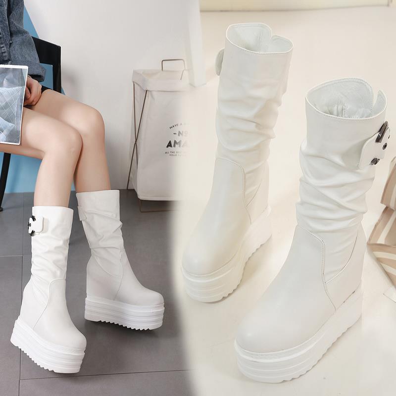 Slope Heel Ultra-high Waterproof Table Muffin Thick Bottom Mid-tube Show Thin Winter Increase The Black Women's Boots
Slope Heel Ultra-high Waterproof Table Muffin Thick Bottom Mid-tube Show Thin Winter Increase The Black Women's Boots