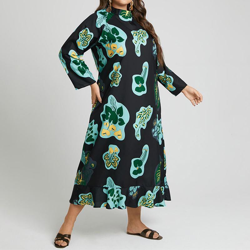 Plus Size Dresses Women Sundress VONDA Ladies Long Sleeve Party Vestidos Female Floral Printed Robe Loose Beach Oversized Robes, Black
Plus Size Dresses Women Sundress VONDA Ladies Long Sleeve Party Vestidos Female Floral Printed Robe Loose Beach Oversized Robes, Black