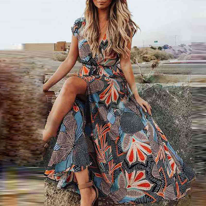 Elegant Floral Print Party Dresses Women 2021 Spring Sexy V Neck High Split Maxi Dress Ladies Short Sleeve Hollow Out Dress, Black;gray
Elegant Floral Print Party Dresses Women 2021 Spring Sexy V Neck High Split Maxi Dress Ladies Short Sleeve Hollow Out Dress, Black;gray
