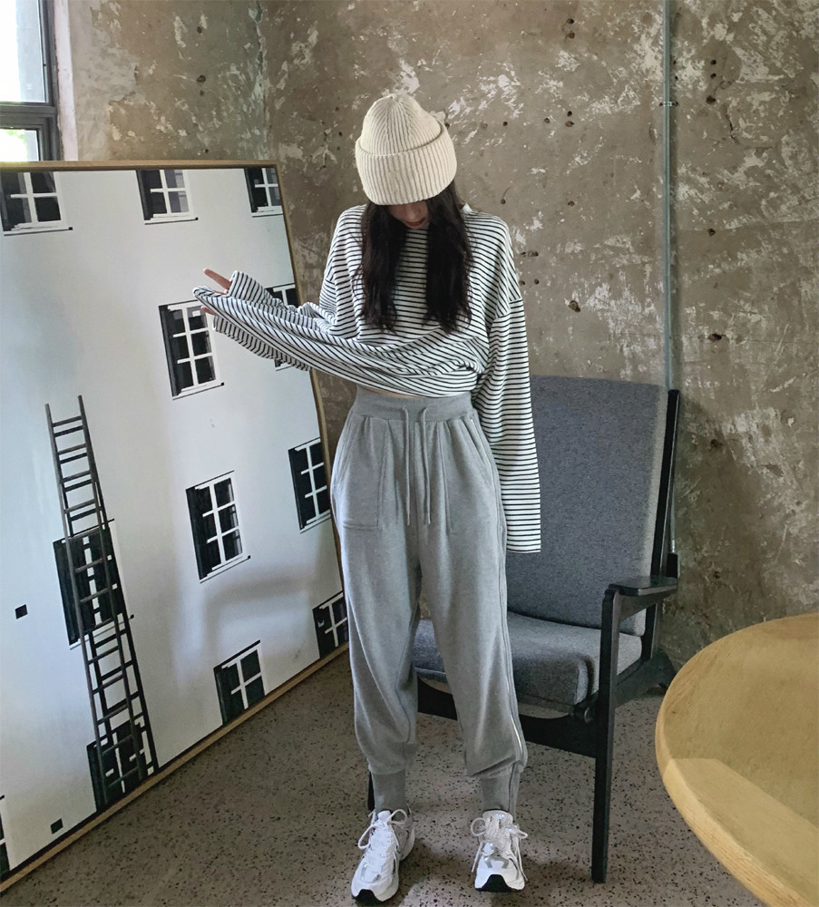 Nomikuma Autumn New Women Sweatpants Korean Lace Up Stretch High Waist Long Trousers Causal Side Zipper Harem Pants 6C176 210427