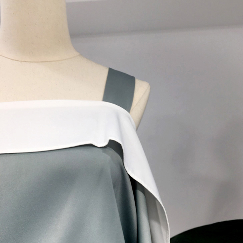 Casual Lace Up Shirt For Women Slash Neck Off Shoulder Batwing Sleeve Patchwork Blouse Female Autumn Fashion 210524