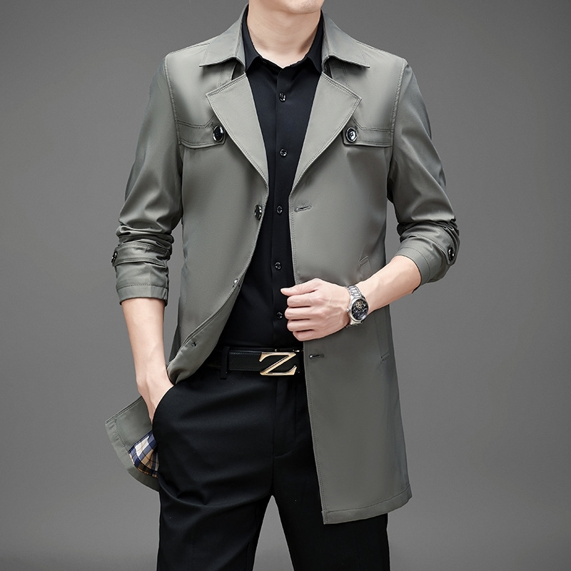 Autumn new windbreaker business fashion quality medium long high-end men's coat 6 colors available, Green
Autumn new windbreaker business fashion quality medium long high-end men's coat 6 colors available, Green