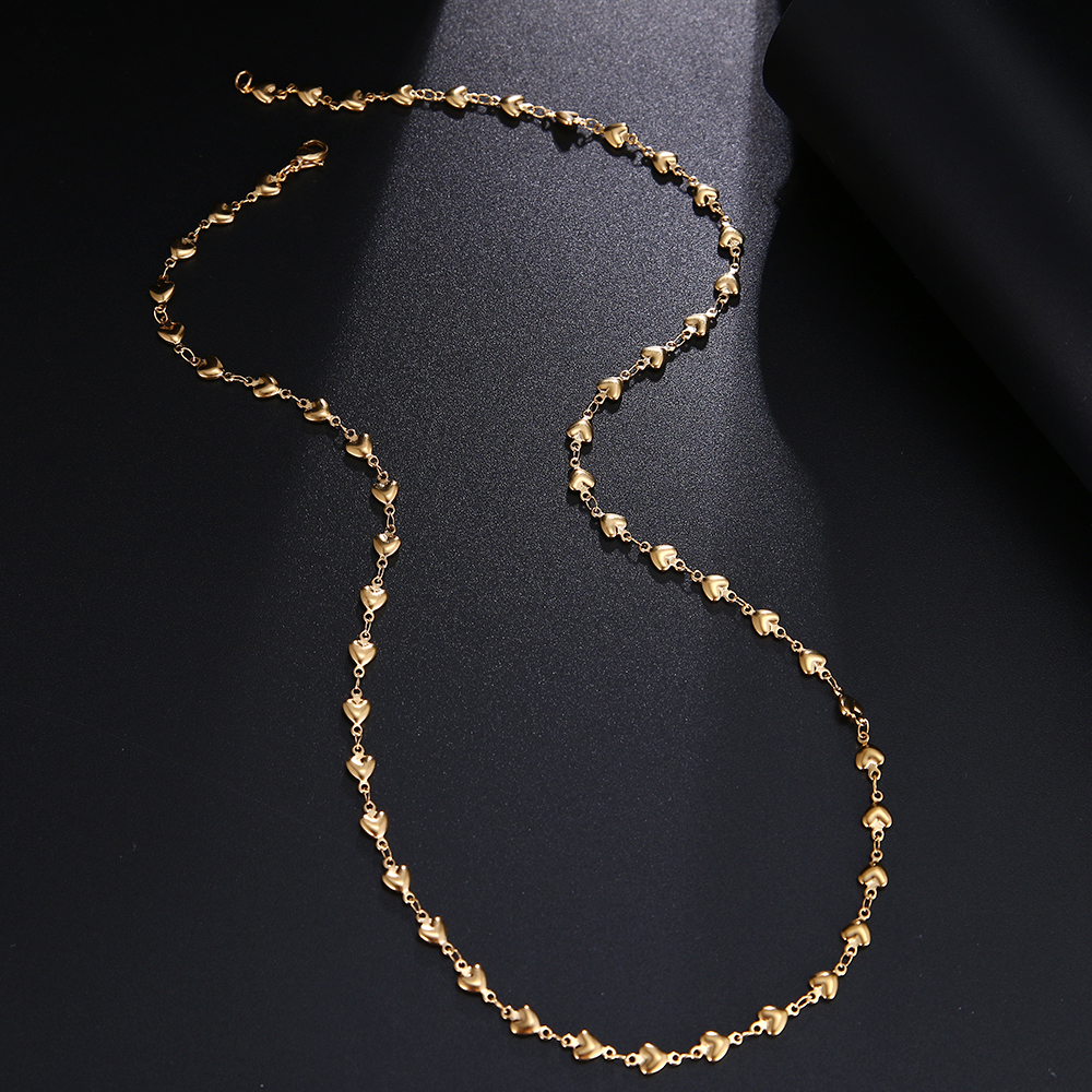 Stainless Steel Chain Necklaces for Man and Women Gold Silver Color for Pendant Heart-shaped Donot Fade Jewelry