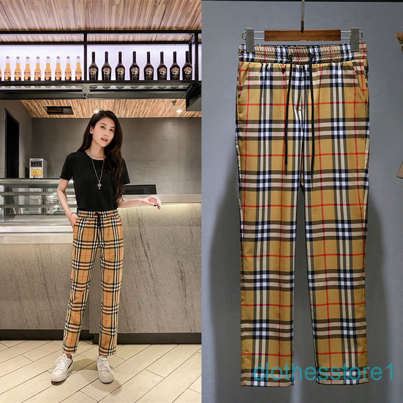 Brand BBR pants Classic vintage plaid women' British style slim casual nine point elastic high waist small leg 2022 autumn thin, Khaki
Brand BBR pants Classic vintage plaid women' British style slim casual nine point elastic high waist small leg 2022 autumn thin, Khaki