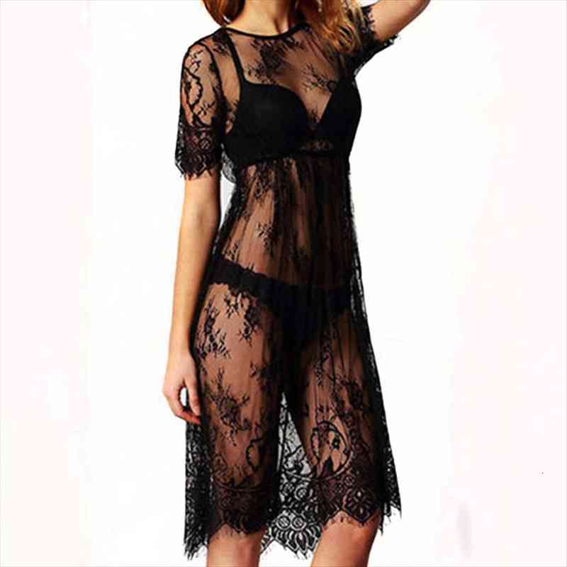 lace dress casual long black short sleeve vestidos o-neck see through beach wear women dress clothing loose beach, Black;gray
lace dress casual long black short sleeve vestidos o-neck see through beach wear women dress clothing loose beach, Black;gray