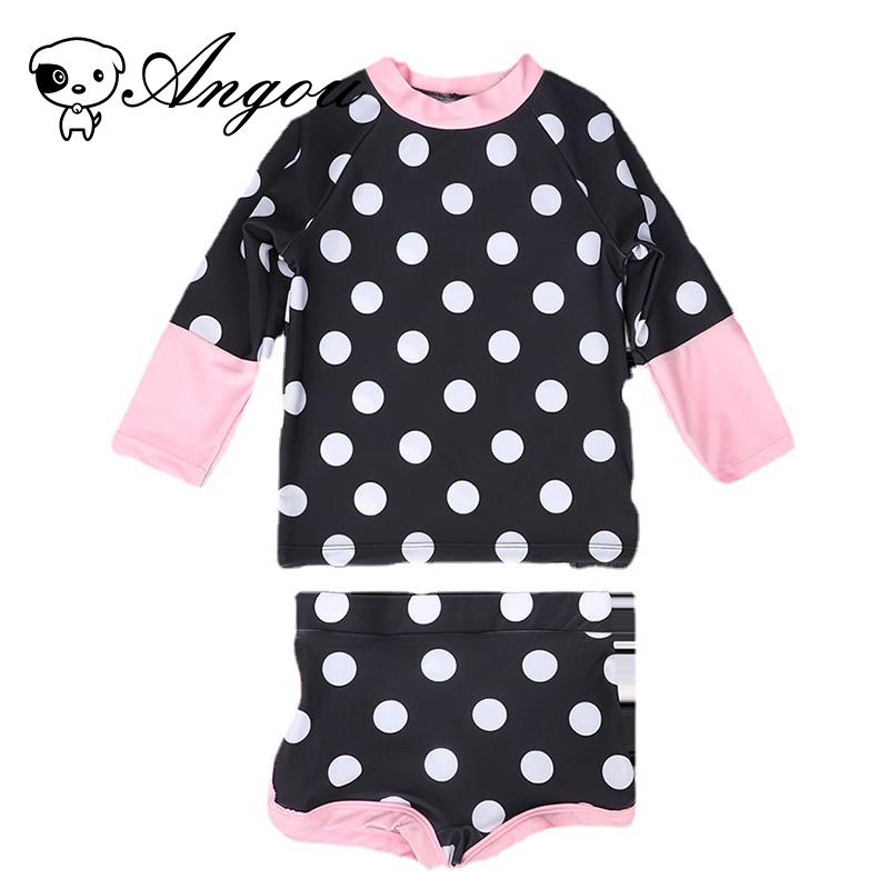 One-Pieces 2PCS Set Baby Girls Swimwear Girl Dots Print Kids Long Sleeve Split Swimsuit Children Bathing Suit Beachwear, Black
One-Pieces 2PCS Set Baby Girls Swimwear Girl Dots Print Kids Long Sleeve Split Swimsuit Children Bathing Suit Beachwear, Black