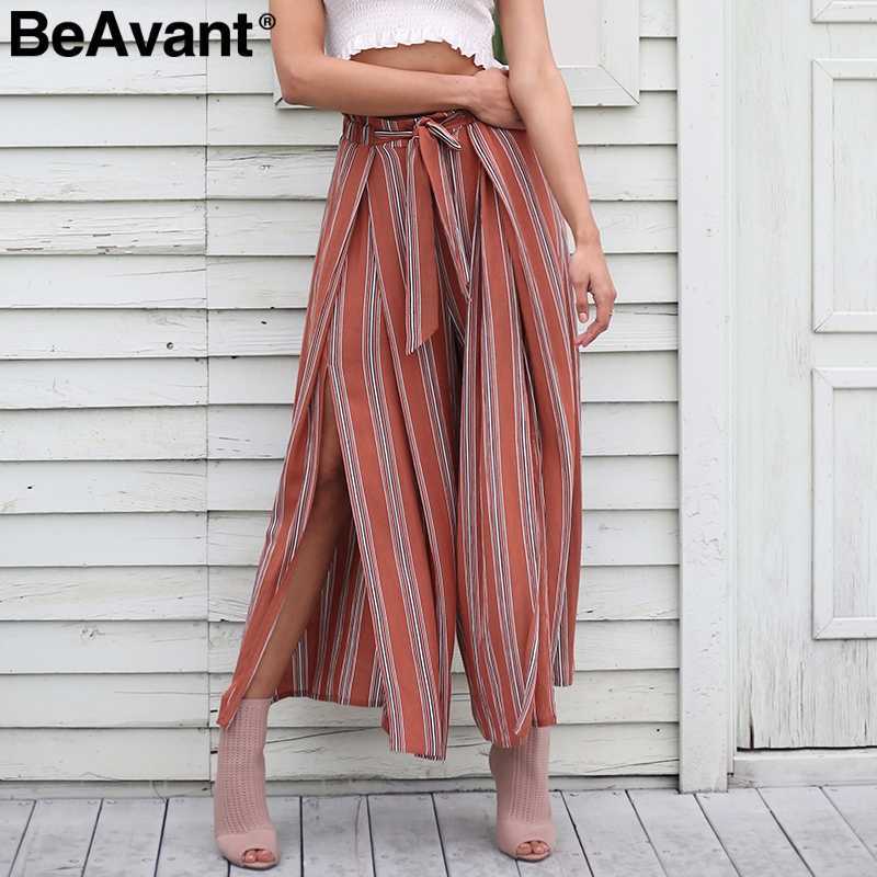 BeAvant Sexy split wide leg striped pants women Summer casual high waist pants Elastic chic beach pants trousers femme 210709, Stripe2
BeAvant Sexy split wide leg striped pants women Summer casual high waist pants Elastic chic beach pants trousers femme 210709, Stripe2